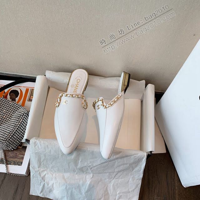 Chanel女鞋 香奈兒2020早春夏最新半拖系列 經典時尚女皮拖鞋  naq1237